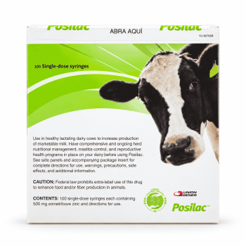 Posilac 500mg for Lactating Dairy Cows | Box of 100 Single-Dose Syringes